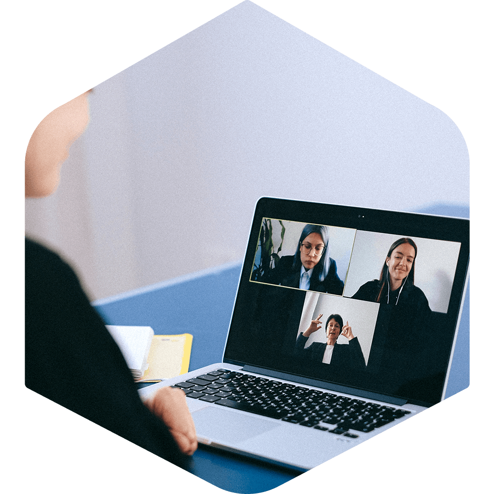 Virtual Assistant from Anequim on a Remote Team Meeting