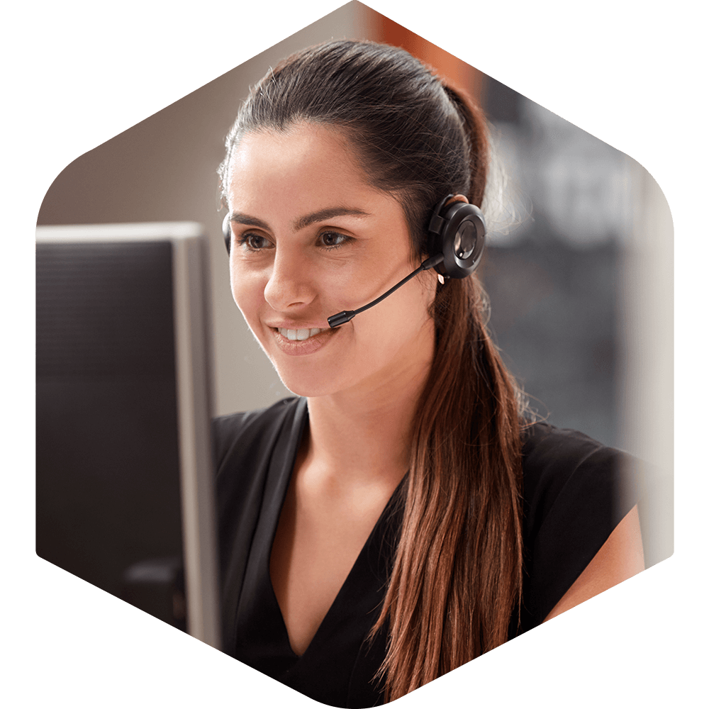 Virtual Assistant with a Customer Service Headset on a call