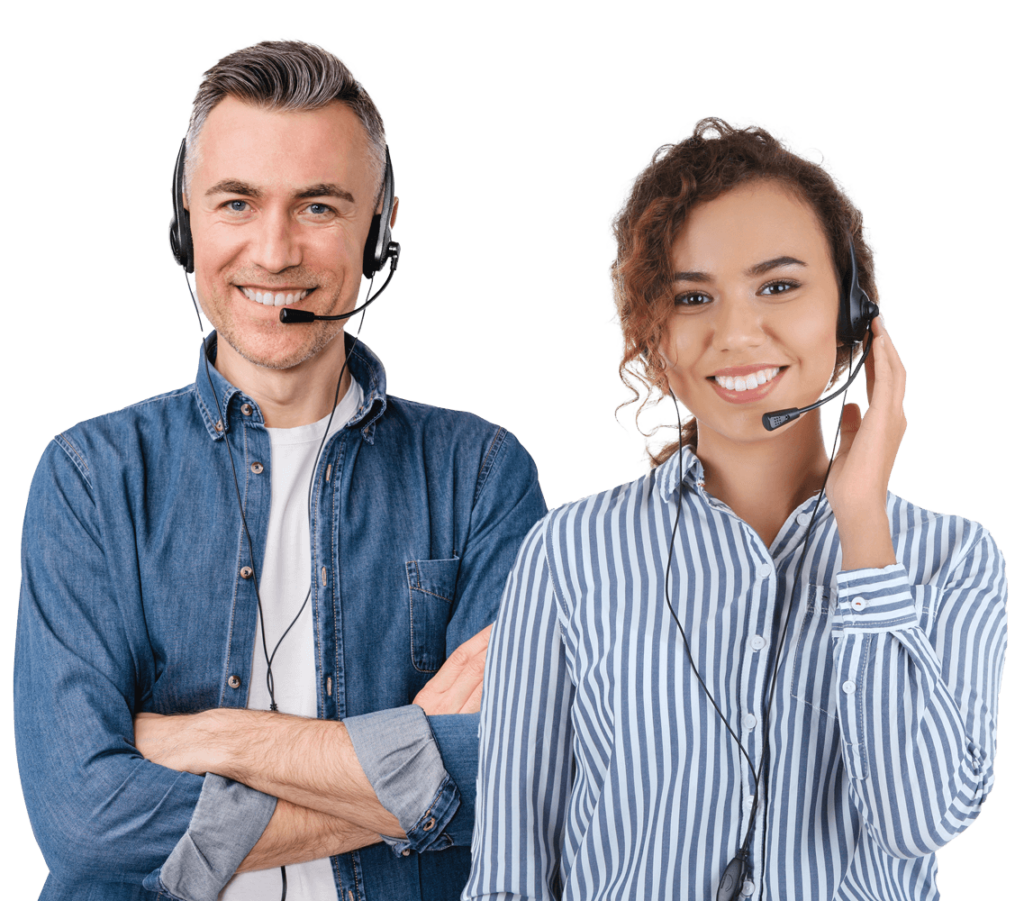 Virtual Assistants with customer service headsets
